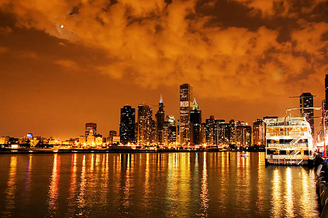 Chicago Skyline over Lake Michigan